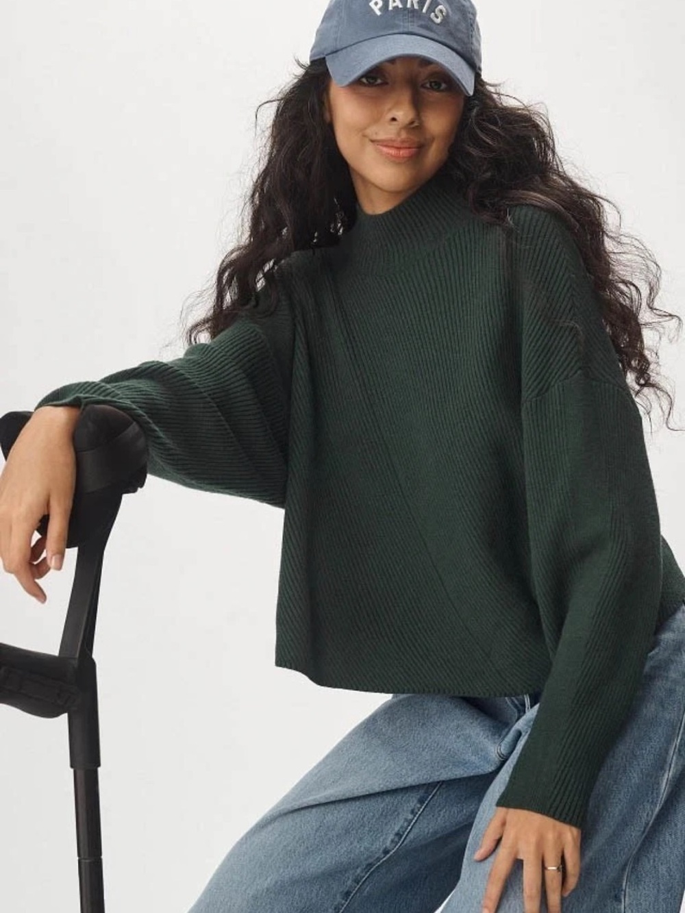 Anthropologie Maeve The Meredith Mock-Neck Sweater Ribbed Size Medium Women’s